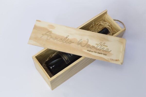 Caixa para 1 Garrafa de Vinho com Tampa Deslizante - Imagem 4