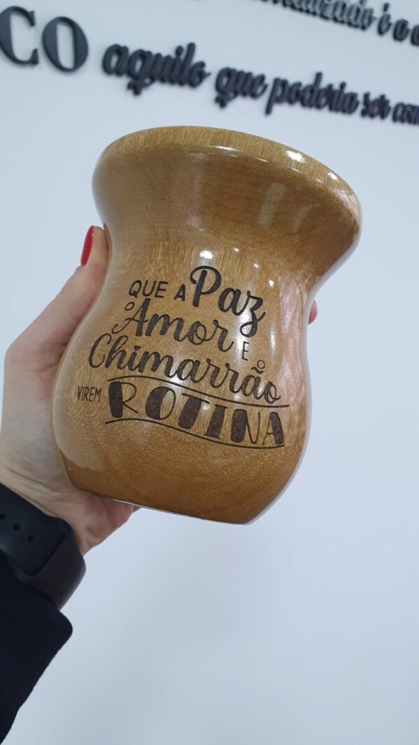 Cuia de Madeira Imbuia Personalizada (diversas cores) - Imagem 4