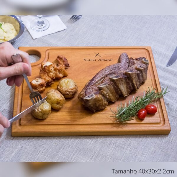 Tábua de Churrasco Retangular 40 x 30 cm – com pegador - Image 2