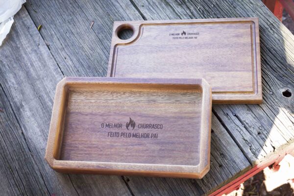 kit churrasco/ GAMELA QUADRADA 38x23x6cm e Tábua de corte 40X25X2.2cm - Imagem 2